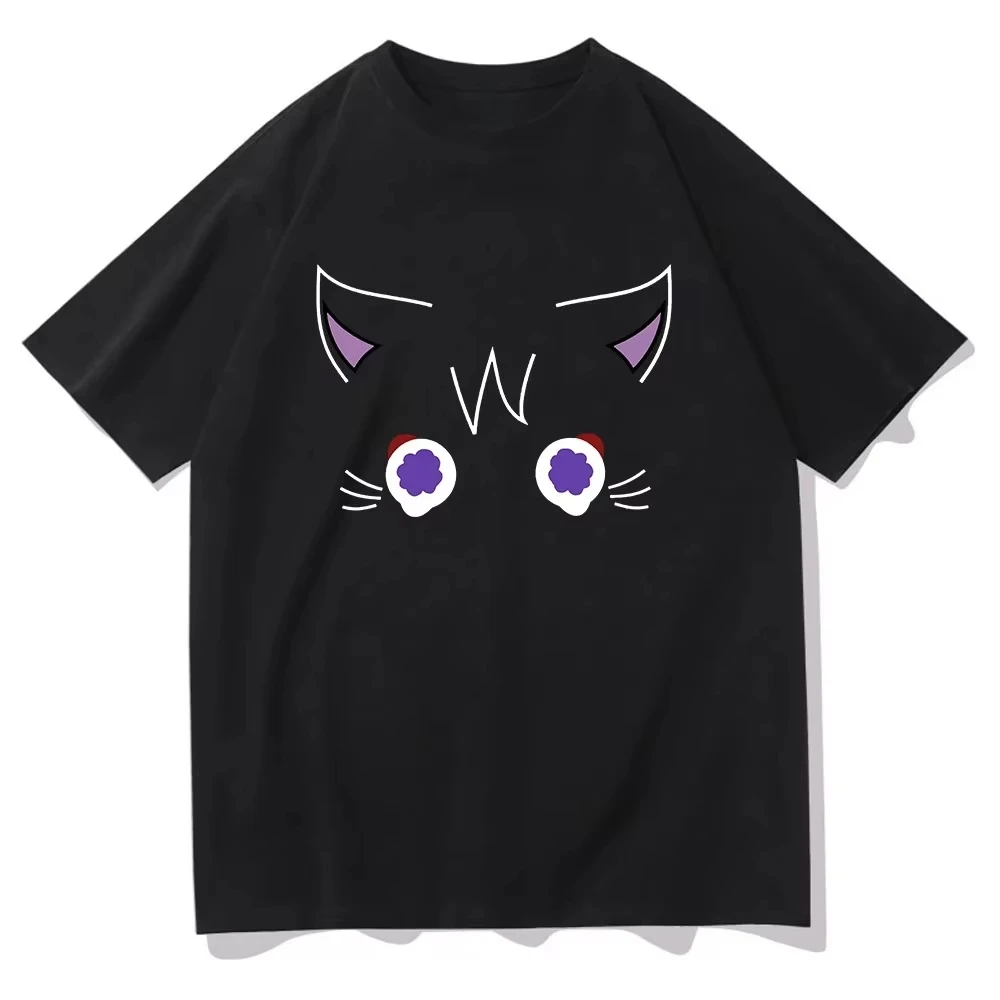 Genshin Impact Scaramouche Cat T-shirt Funny Women Y2k Clothing Harajuku Summer Spring Tops Vintage Unisex Graphic Tee Shirts
