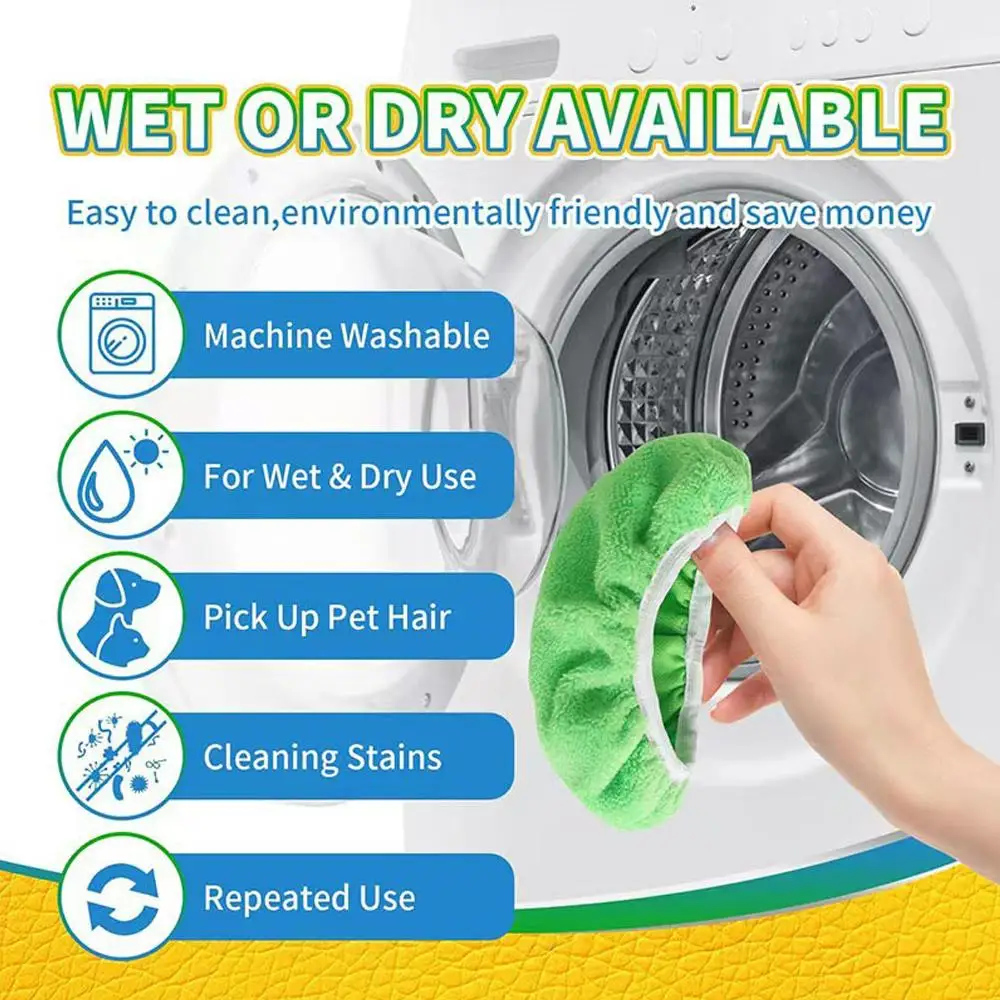 1/2/4PCS High Absorption Mop Replacement Pads Ultra-Fine Fiber Washable Covers Firmly Adhere To Standard Mops