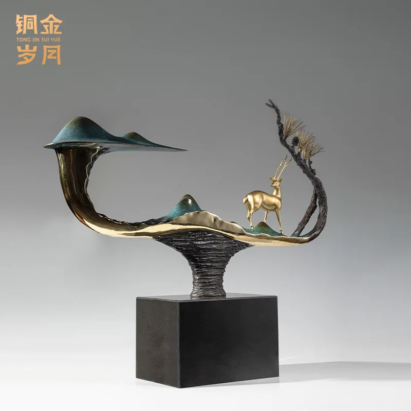 ذروة السنوات البرونزية والذهبية، زخرفة الغزلان النحاسية تأثيث المنزل، غرفة المعيشة مدخل مكتب الديكور افتتاح الشركة #3