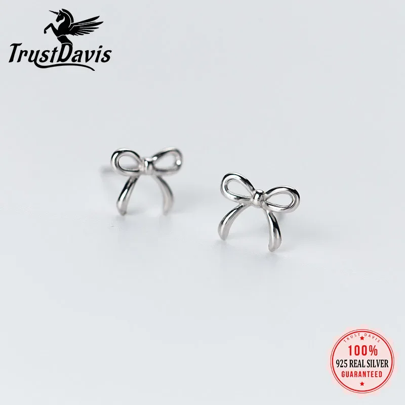 Pendientes TrustDavis 100% Plata de Ley 925, joyería a la moda, pendientes pequeños de mariposa, regalo para niñas y adolescentes DS1311