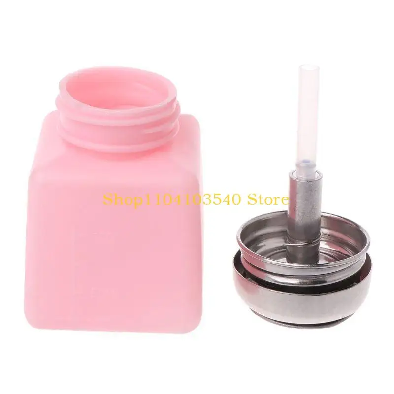 02DC 100ml Alcohol Dispenser Anti-Static Push Down Pump Bottles Lockable Square Plastic Bottle Multipurpose Bottle Blue/White