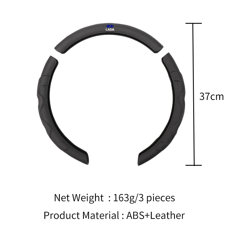 Car accessories Non slip breathable PU leather steering wheel cover For Lada Priora Sedan Sport Kalina Granta Vesta Niva Largus 5