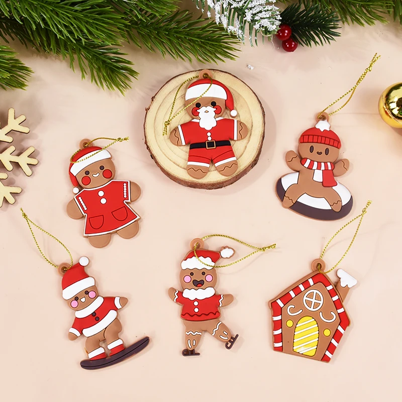 

Christmas Gingerbread Man Christmas Tree Pendant Ornaments DIY Holiday Home Party Decor Supplies Happy New Year Children's Gifts