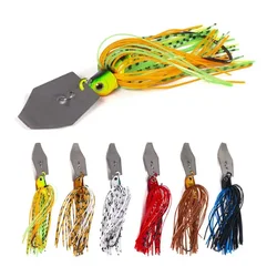 Señuelos de Pesca artificiales, 1 unidad, 10cm11g Chatterbait Spinner Bait Blade Jig Dancer Buzzbait Wobbler, accesorios de pesca, 6 unidades por lote