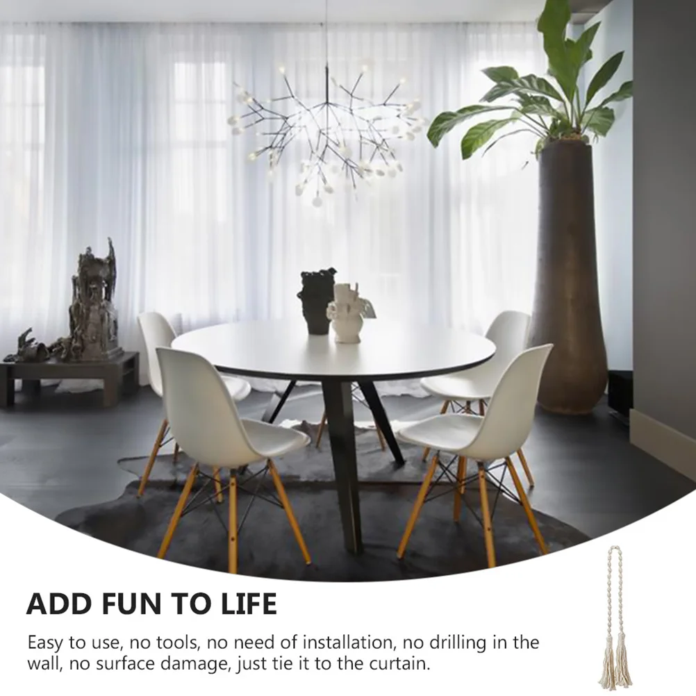 

2 pcs Tassel Tieback Hand-Woven Cotton Curtain Rope Creative Decorative Holdback For Living Room Bedroom Window Fixing Supply