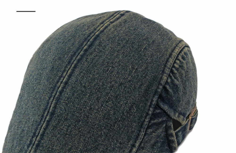 HT5155 Herren- und Damen-Baskenmütze, Künstler-Malermütze, Denim-Ivy-Flatcap für Damen und Herren, 2026 Neue Herbst-Winter-Fleece-gefütterte Denim-Baskenmütze – Detail 3