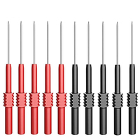 Cleqee P5009 10pcs Soft PVC Insulation Piercing Needle Non-destructive Multimeter Test Probes Red/Black