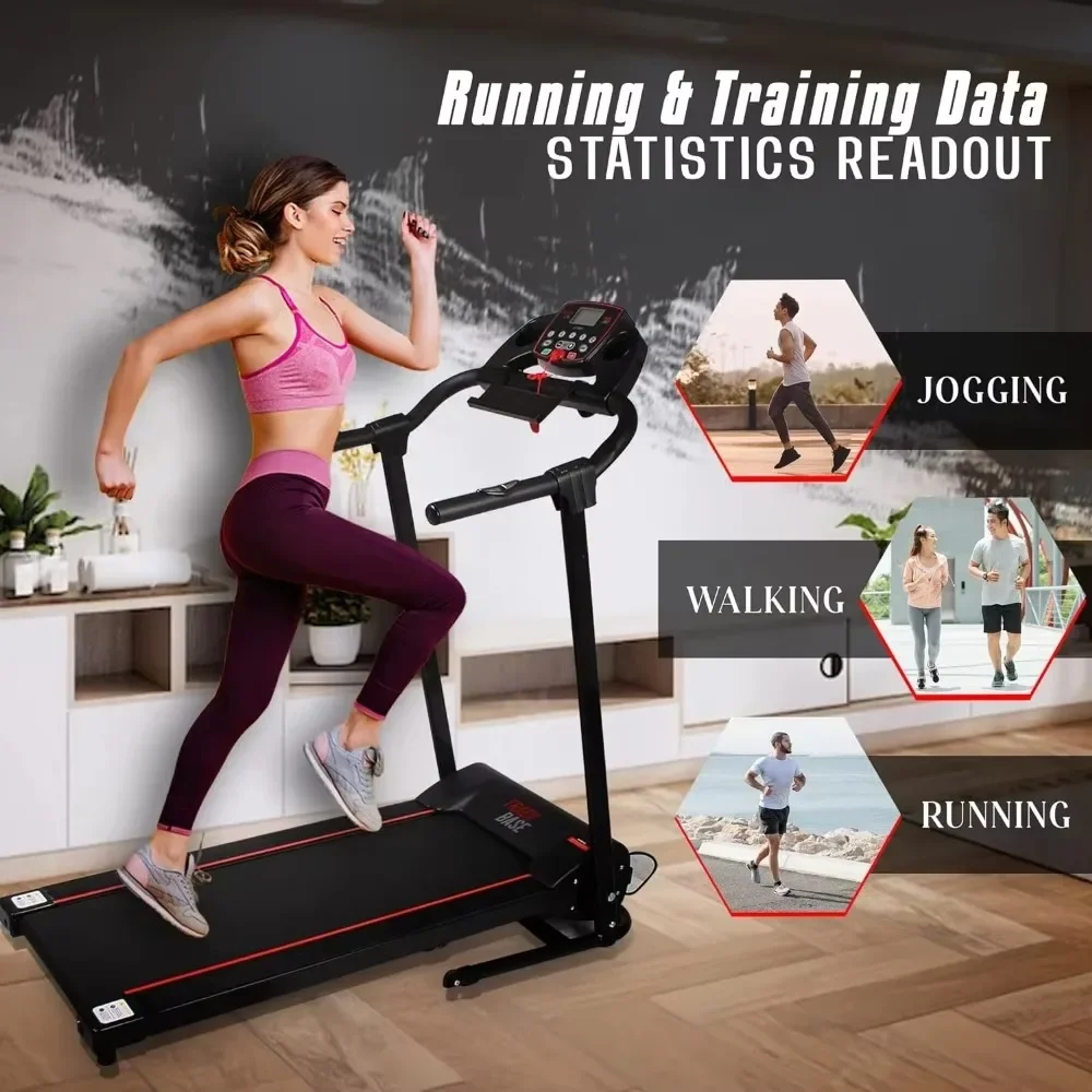 Folding Treadmill, Home Fitness Equipment with LCD Cardio Exercise, Preset and Adjustable Programs, Bluetooth Connectivity