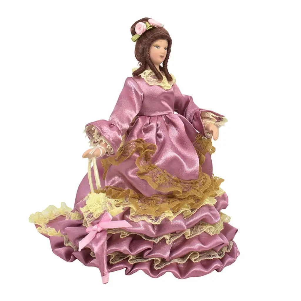 Modelo de pessoas de boneca de casa de bonecas 1/12, vestir, decoração de cenas