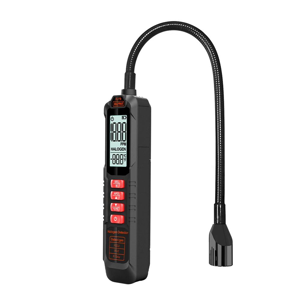 Koelmiddel Gaslekdetector ZL77 0-1000PPM Airconditioning HVAC Koelmiddellekdetector CFC HFC HCFC HC HFO Gas Tester