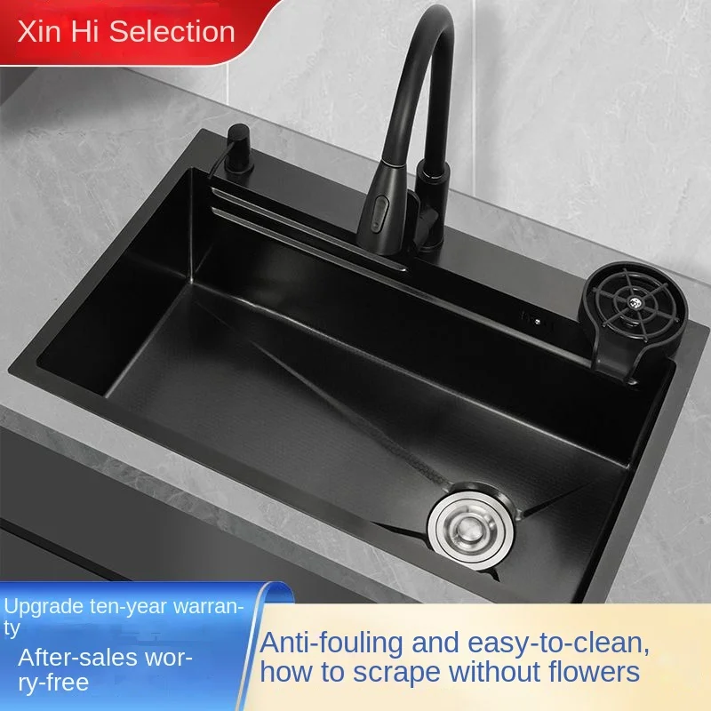 

German Craft Thickened Honeycomb Nano Stainless Steel 304 Large Single Sink Washing Basin Household Kitchen Sink