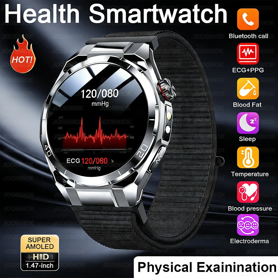 

Advanced Health Smart Watch For Men Women ECG Analysis Blood Pressure Lipids Uric Acid Heart Rate 24/7 Health Monitor Smartwatch