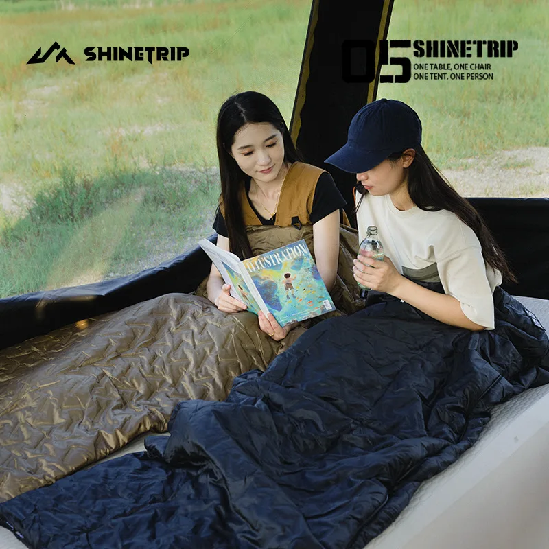Ultrasonic Outdoor Camping Warm and Temperature Controlled Sleeping Bag Portable Storage Can Be Spliced Imitation Silk Cotton