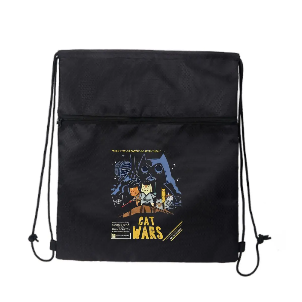 

Иллюстрация кошачьих войн, черные сумки на шнурке, рюкзак на шнурке для занятий спортом, путешествий в тренажерном зале