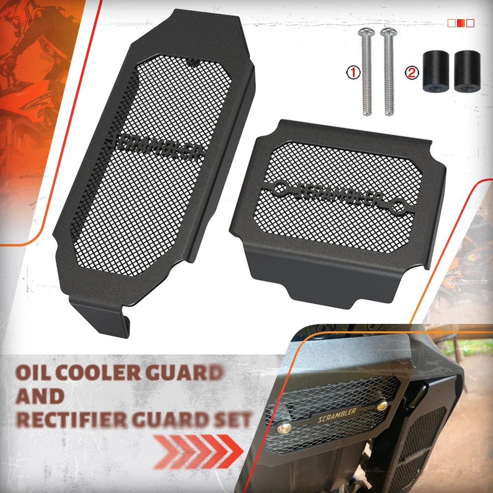 

Motorcycle Oil Cooler Guard For Ducati Scrambler 800 Classic Flat Throttle Tracker Pro Cafe Racer Icon Cafe Racer Monster 797