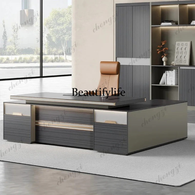ZZZ Luxury Modern Asthetic Office Desks Storage Chair L Shaped Executive Standing Computer Desks Study Laptop Escritorio