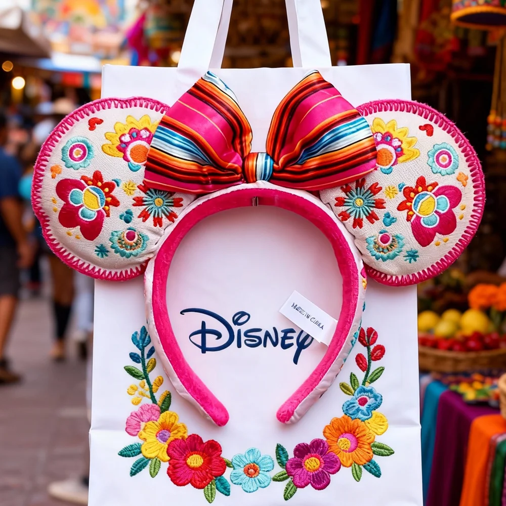 Diadema de Orejas de Mickey Mouse de Disney, Bordado de Encanto, Disfraz de Orejas, Cosplay de Peluche para Adultos/Niños, Accesorios para el Cabello para Fiestas