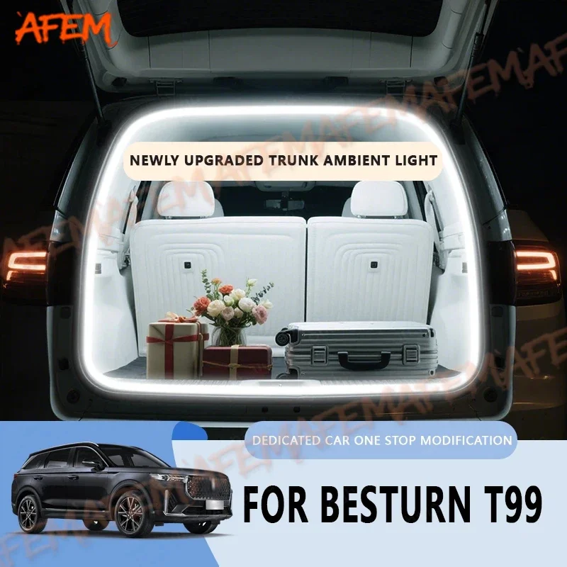 For 2020-2024 Besturn T99 Trunk light modification light Atmosphere lights White warm white Rear Trunk LED Light Bar