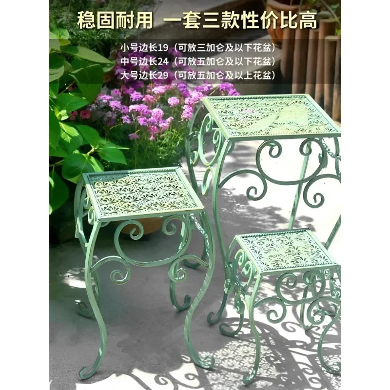 

Flower stand Outdoor wrought iron balcony Floor-to-ceiling courtyard Garden Living room Bonsai stand Decoration Multi-layer flow