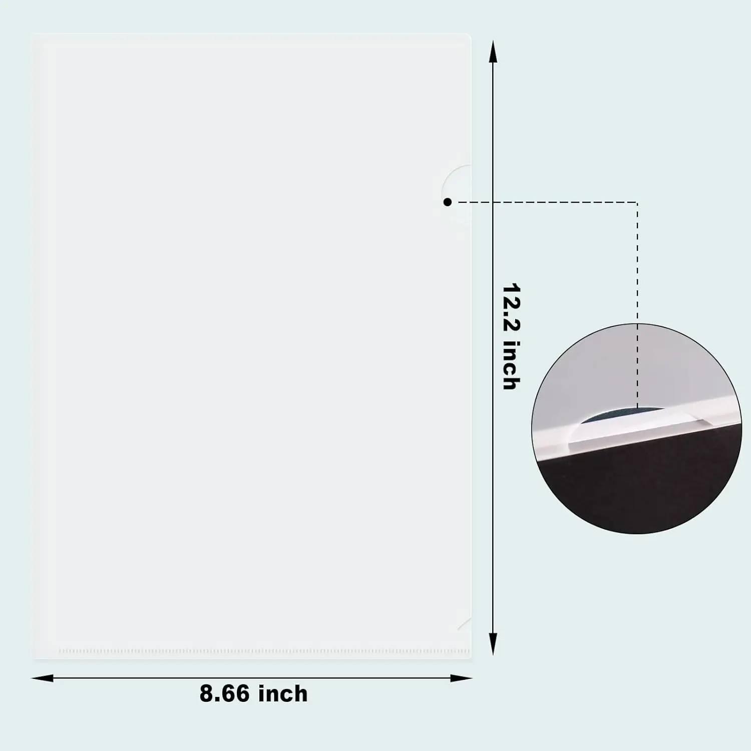 Clear Document Folder L-Type (Pack of 100) - Letter Size, Waterproof, Tear-Resistant, and Transparent for Home and School Use