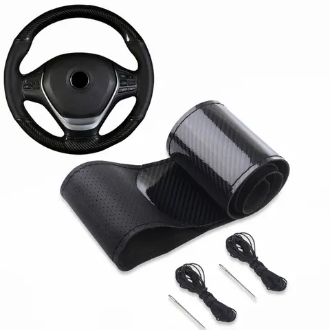 10 best sales steering wheel cover carbon fiber - №3