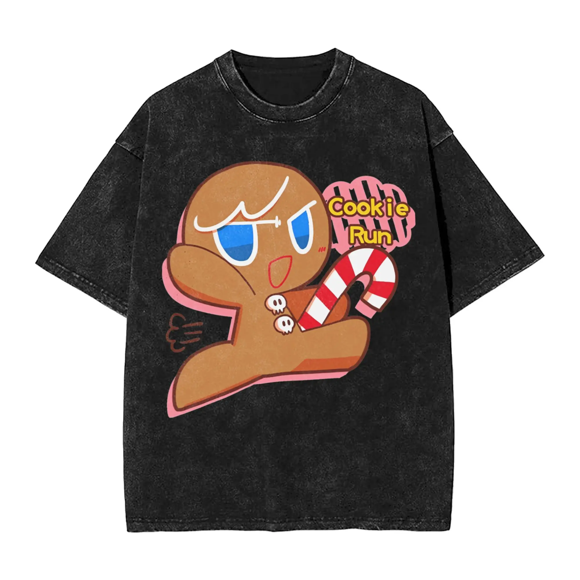 

Sorbet Shark Cookie Run Kingdom Washed T Shirt Man Y2K Casual T-Shirts Summer Crew Neck Trending Tee Shirt Design Oversize Tops