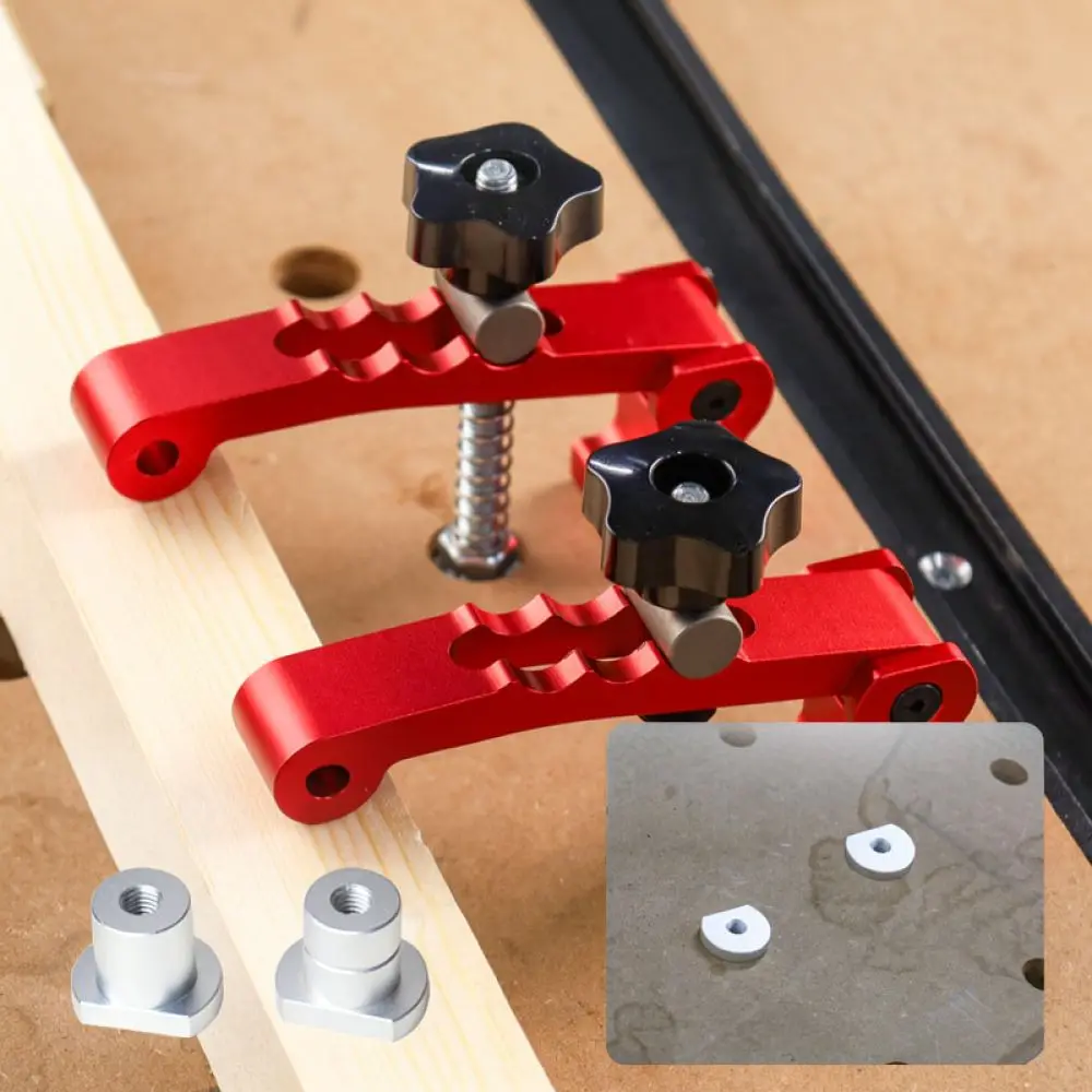 For For Fengsen Aluminum Alloy Woodworking Pressing Block T Slot Adjustable Workbench Quick Positioning Clamp Fixation Accessory