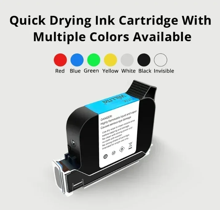 WILLITA Static Desktop Inkjet Printer 12.7mm Print Height 5'' HD Touch Screen with Eco Solvent-Based Quick Drying Ink Cartridge view 4