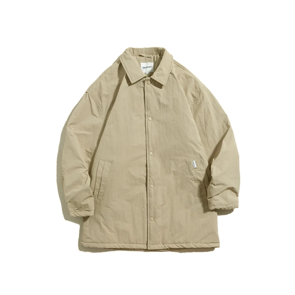 اليابانية الرجعية منتصف طول القطن سترة واقية الرجال طوق فضفاض بسيط المتضخم ملابس العمل معطف القطن سترة #1