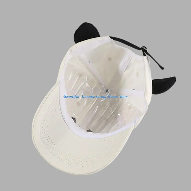 قبعة بيسبول E56A قابلة للتنفس للنساء والفتيات وآذان الجرو قابلة للتعديل وأنيقة