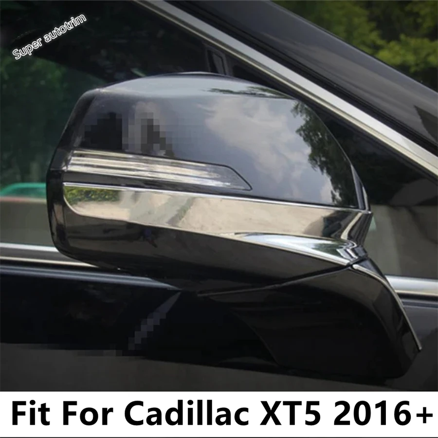 

Car Door Rearview Mirror Strip Anti-rub Protection Decoration Cover Trim Fit For Cadillac XT5 2016 - 2023 ABS Chrome Accessories