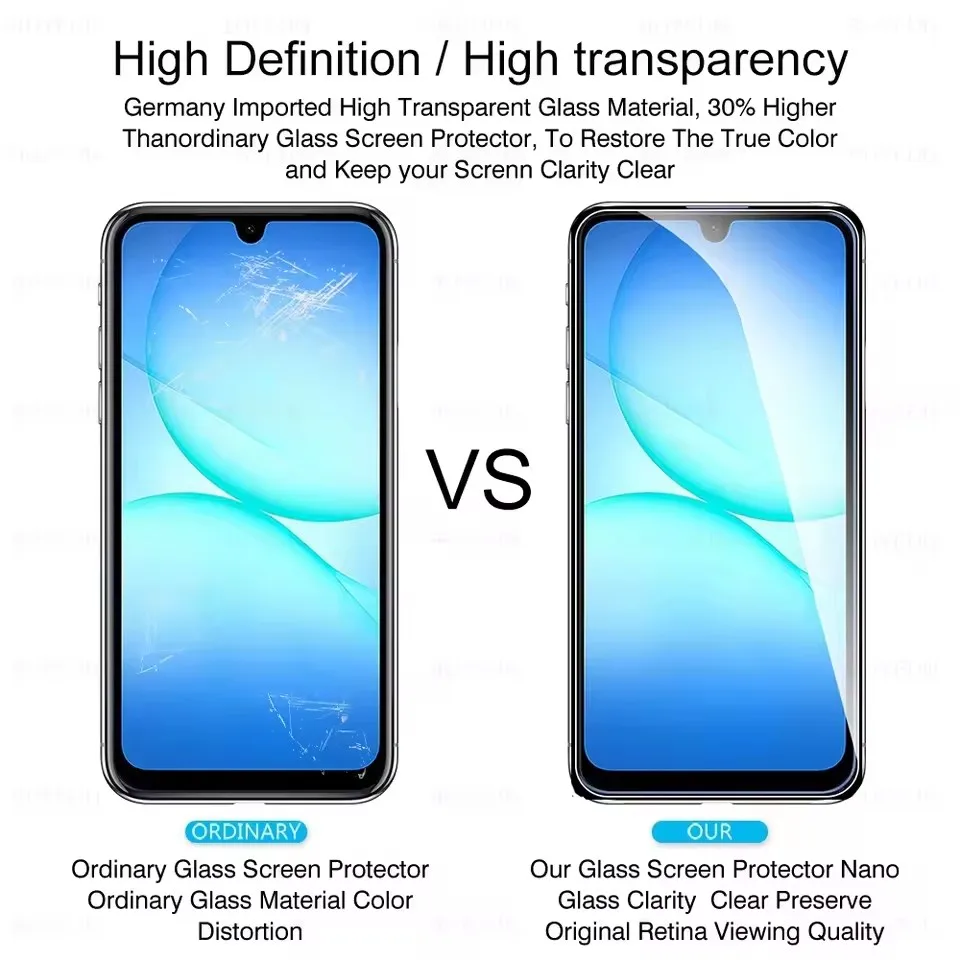 3 قطعة واقي للشاشة من الزجاج المقسى لهاتف سامسونج جالاكسي A14 A15 A16 A17 A22 A23 A25 A32 A33 A34 A36 A42 A51 A52 A52S A53 A54 5G