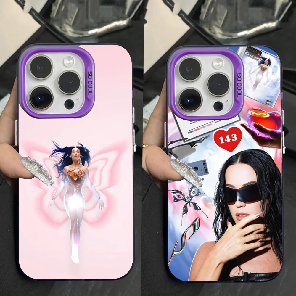

K-Katy Singer P-Perry 143 Phone Case For iPhone 16,15,14,13,12,11,Pro,Max,Plus,Mini,XS Anti Fall Purple Matte Hard Bumper
