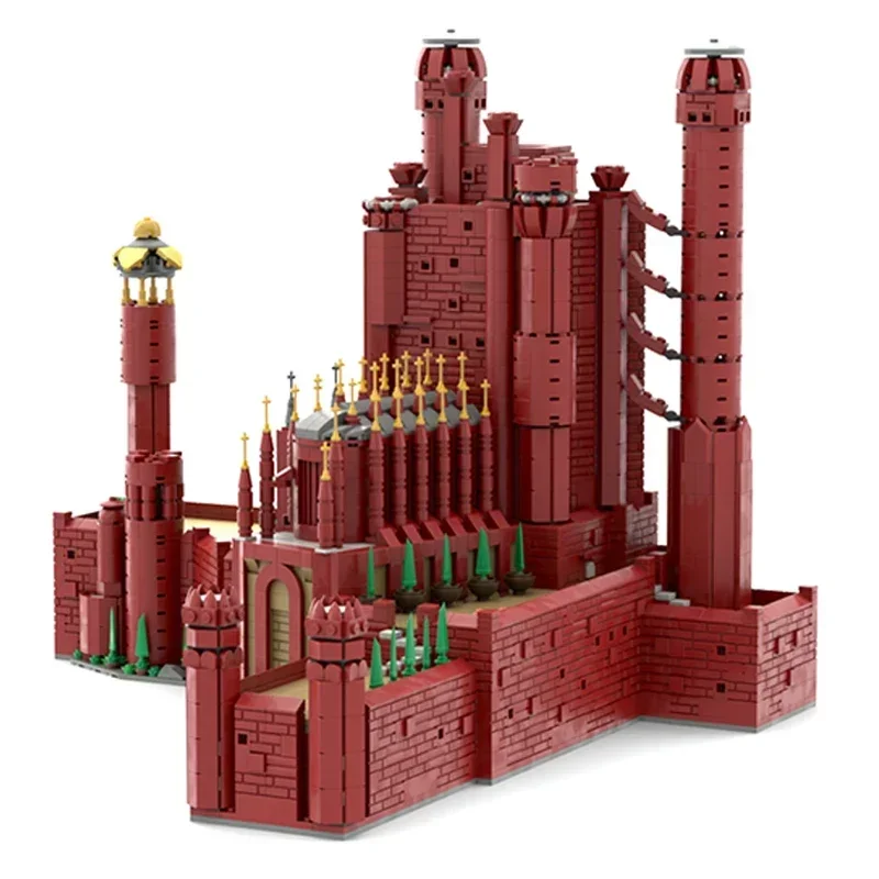 Middeleeuws Kasteelmodel Moc Bouwstenen De Rode Keep Forttechnologie Modulaire Blokken Geschenken Kerstspeelgoed Diy Sets Assemblage