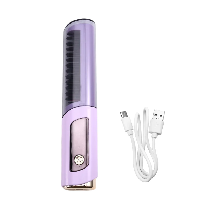 A88X Negative  Hair Straightener Comb Brush With Temperature Display Anti-Scald Design