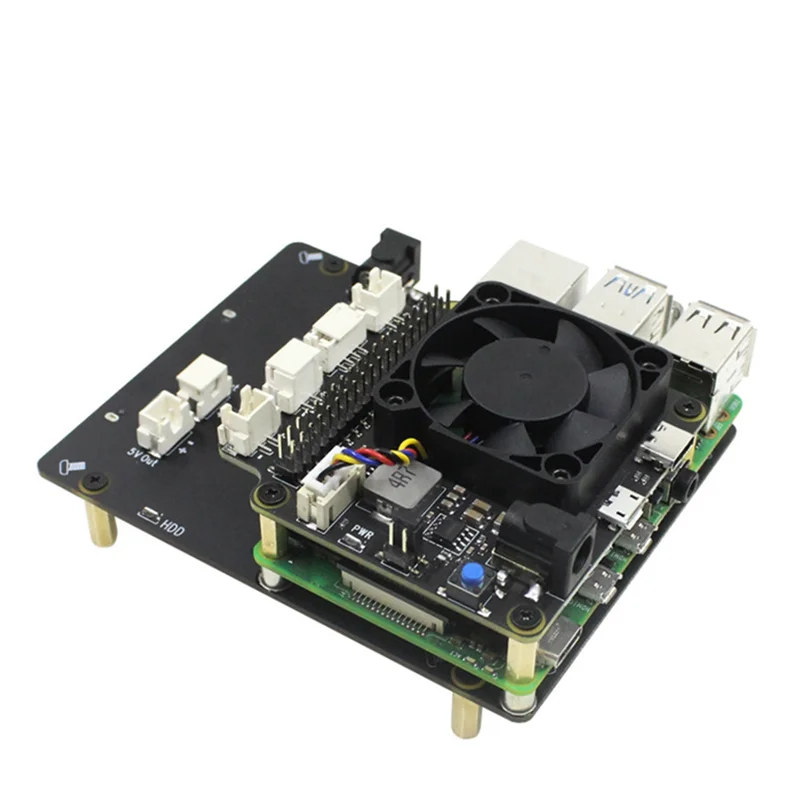 

Durable-X825 V2.0 2.5 Inch SATA HDD/SSD Storage Expansion Board +X735 V3.0 Power Management Board+Case For Raspberry Pi 4B US PL