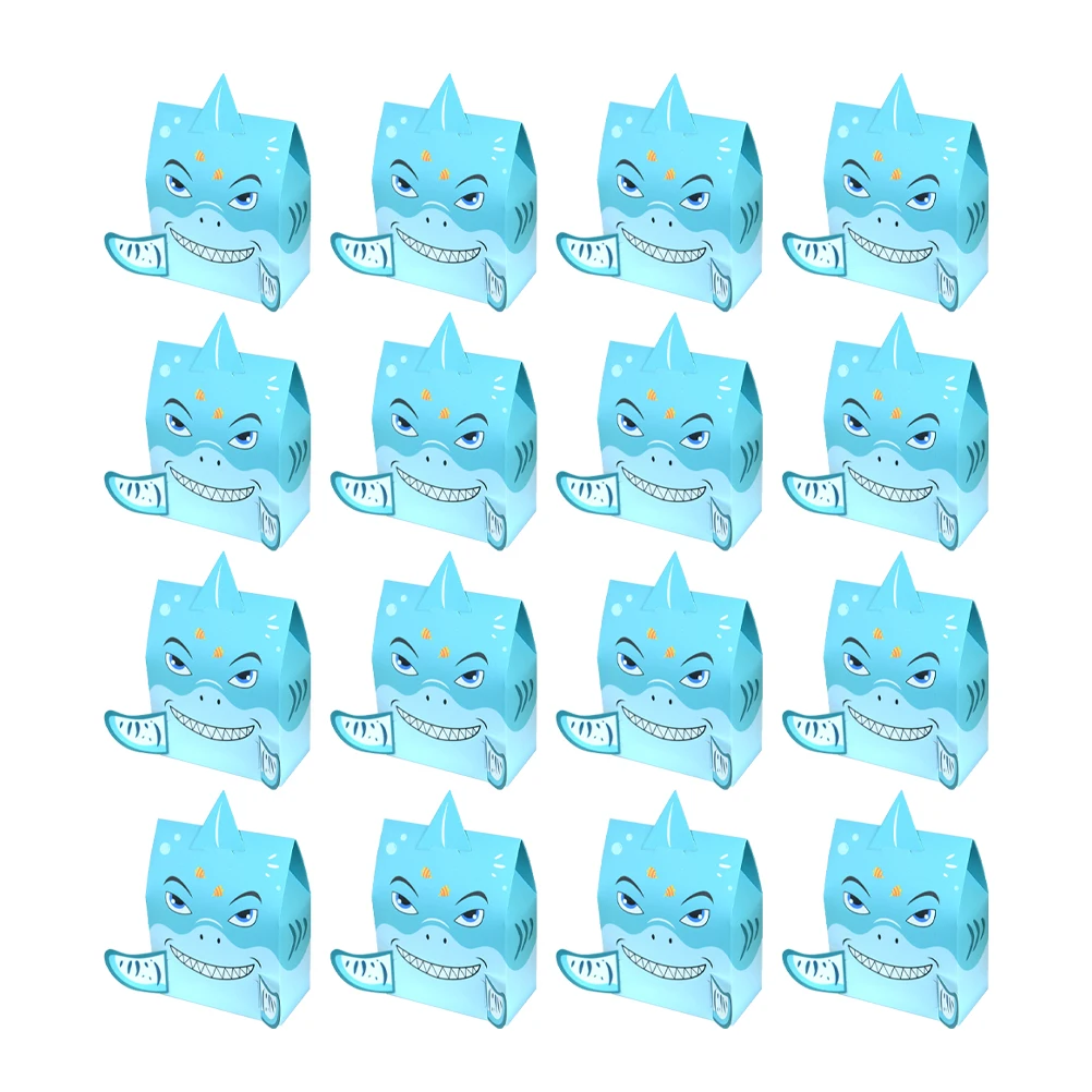 

50pcs Shark Box Paper Containers Birthday Party Favor Goodie Bag Storage Candy Box Gift Packaging Theme Decor