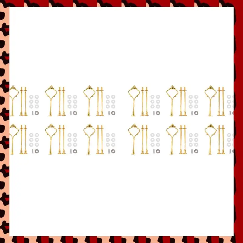 

A72P 12 Set Tray Hardware For Cake Stand 3 Tier Cake Stand Fitting Hardware Holder For Wedding And Party Serving Tray(Gold)
