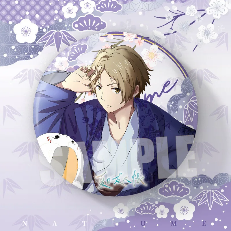 Anime Natsume Yuujinchou New Merchandise Double Flash Large Badge Natsume Goods Big Pin Button Badge Collection Otaku view 4