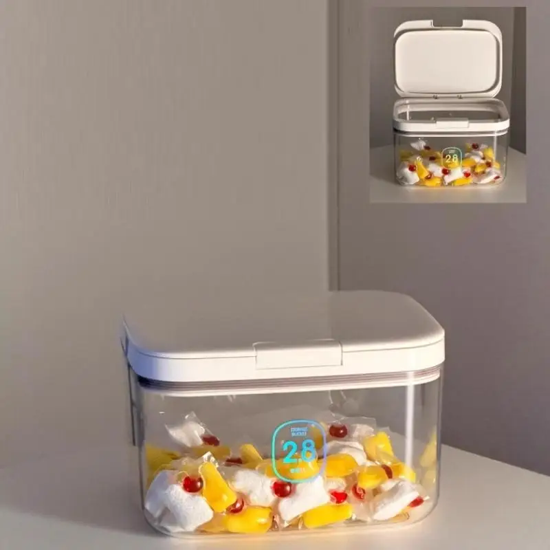 Laundry Pod Container, Laundry Pod Holder, Sealed And Automatic -Up, Large Capacity Holds Laundry Pods For Laundry Room