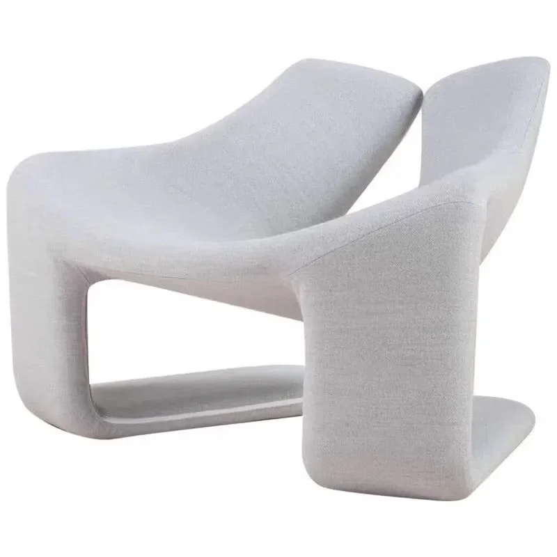 FRP hollow special-shaped fabric single chair creative art living room model room lazy chair