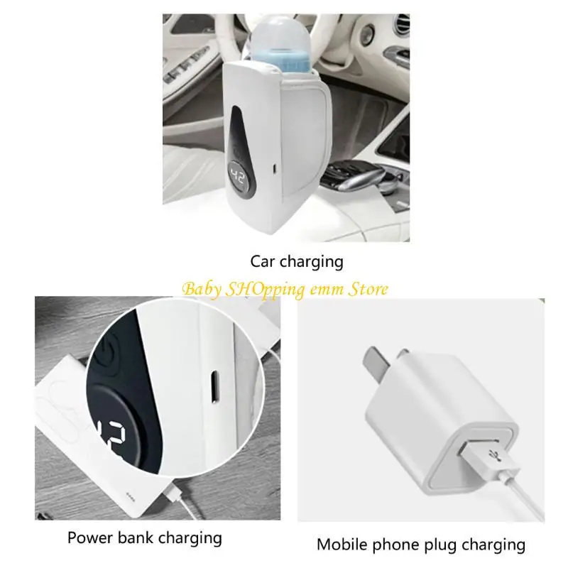 23GD Rechargeable Bottle Warmer Portable Cordless Charging Milk Bottle Sleeve for Breastmilk and Formula Easy to Use