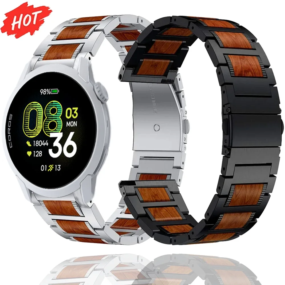22mm Metal Rosewood Strap for COROS APEX 4 42mm PACE Pro 3 Bracelet Suunto Race 2 S Vertical 2 Ocean CMF Watch 3 Pro 2 1 Correa