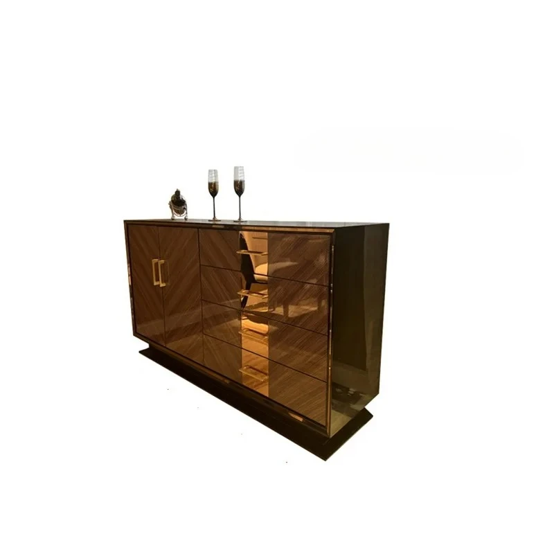 

Итальянский обеденный боковой шкаф из цельного дерева, высококачественный боковой шкаф с двумя дверцами, постмодернистская простая входная мебель