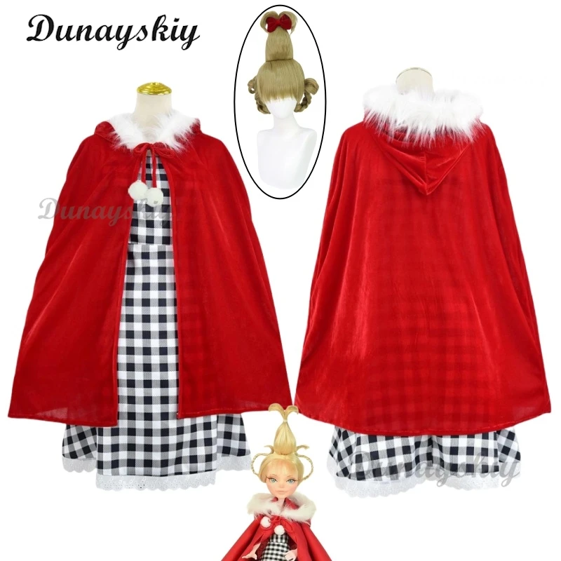 

Cindy Cosplay Christmas Happy Halloween Costume Wig Bow Headwear Adult Kid Cindy Girl Cartoon Movie Festivals Disguise Kawaii