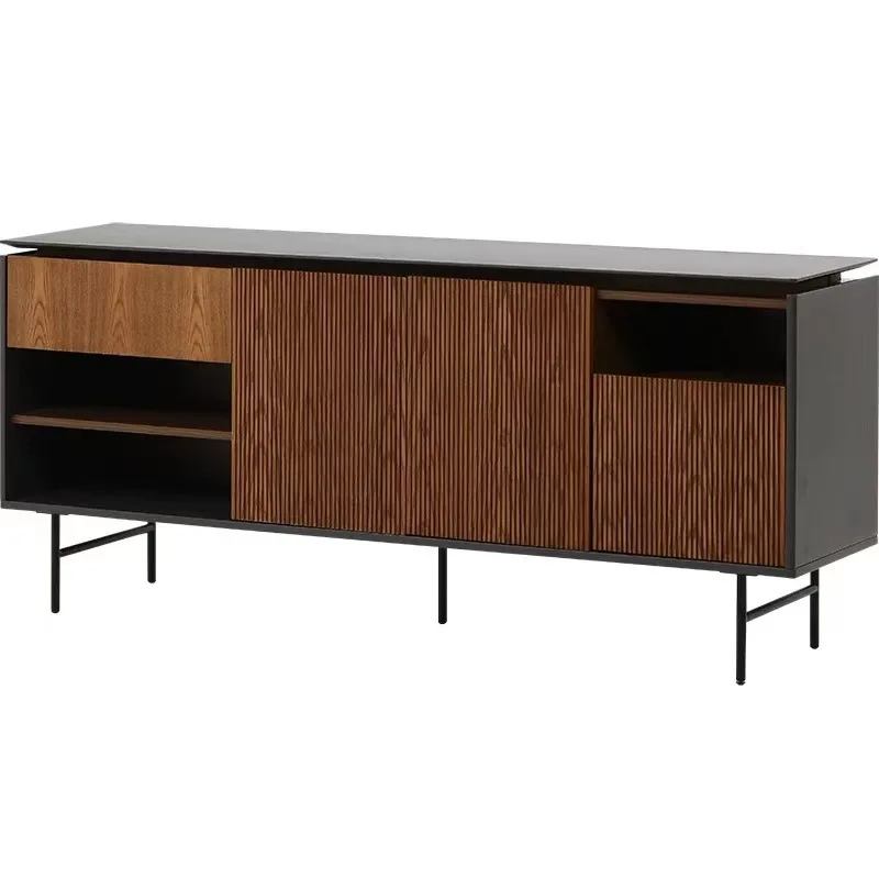 

Italian light luxury dining side cabinet, high-end tea cabinet, simple modern retro Nordic locker, medium antique door cabinet