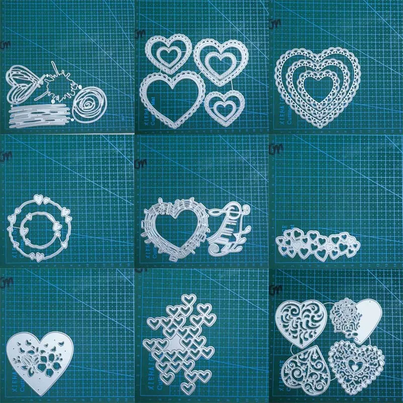 Cuore metallo taglio muore Scrapbooking decorazione carta mestiere coltello stampo lama punzone modello goffratura stencil