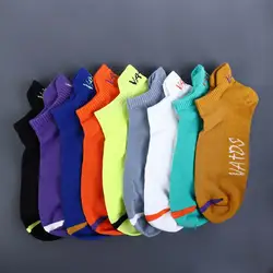 Bright Color Ankle Socks for Men, Breathable Cotton Deodorant,Invisible Travel Socks,Bike Running Socks