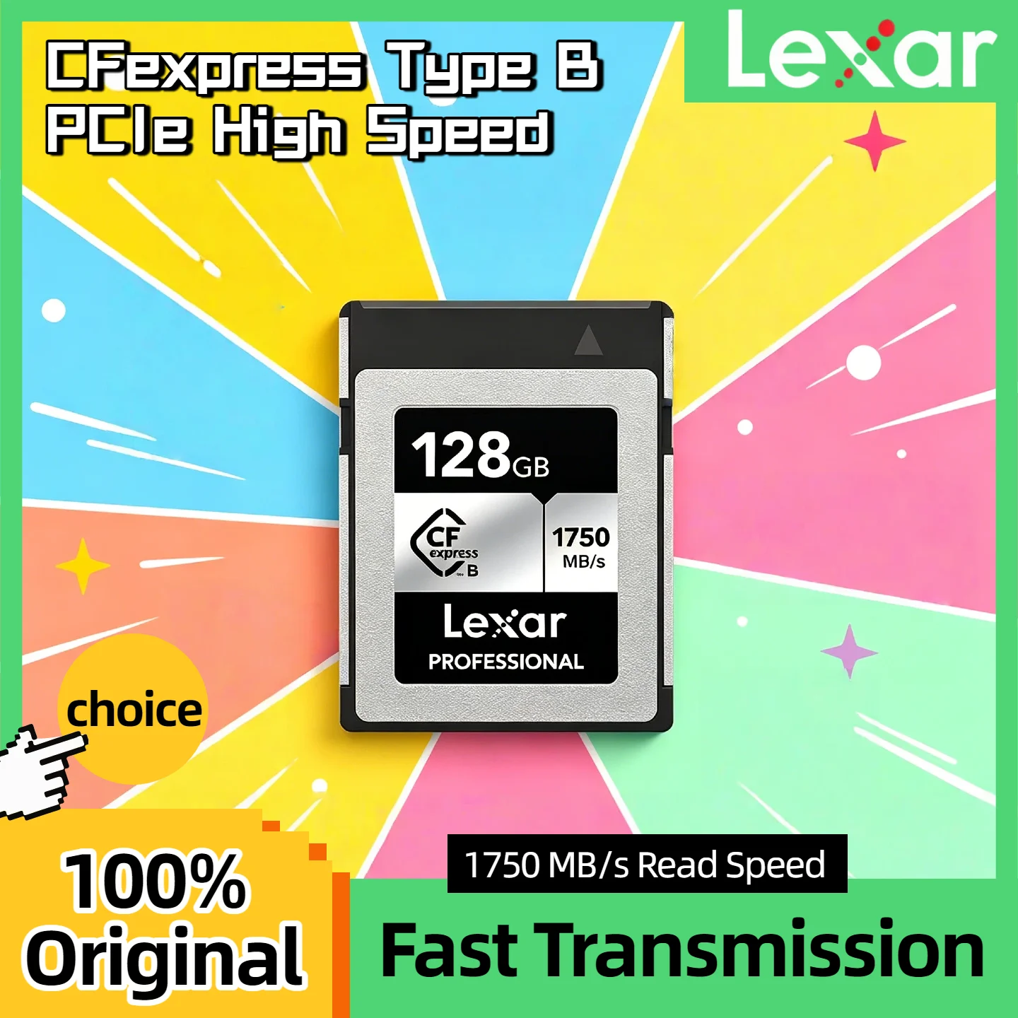 

Max Original Lexar CFexpress Type B Memory Card 128GB 256GB 512GB Read 1750MB/s CF Express Type B Card Storage For 8K Camera