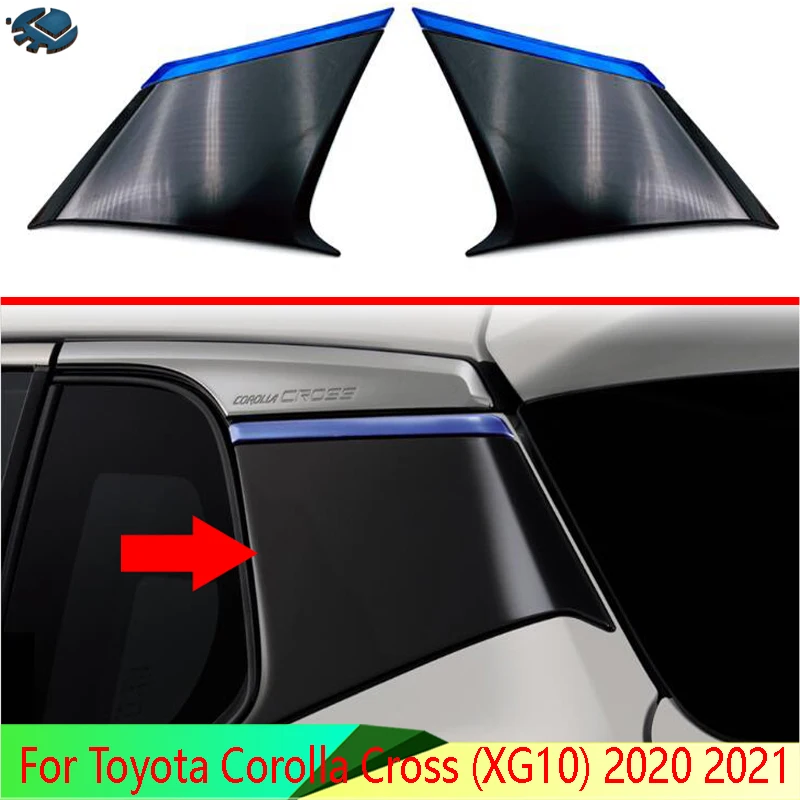 

For Toyota Corolla Cross (XG10) 2020 2021 Car Accessories Piano Black C-pillar Rear Window Decorative Trim